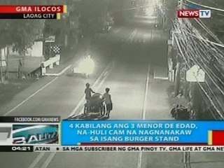 4 kabilang 3 menor de edad, na-huli cam na nagnanakaw sa isang burger stand sa Laoag City