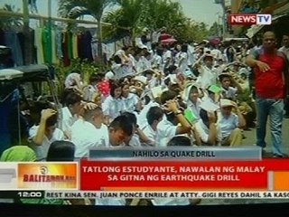 BT: Tatlong estudyante, nawalan ng malay sa gitna ng earthquake drill