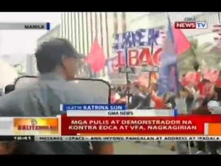 BT: Mga pulis at demonstrador na kotra EDA at VFA, nagkagirian