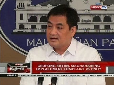 QRT: Grupong bayan, maghahain ng impeachment complaint vs PNoy