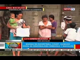 Bahagi ng basketball court sa Negros Occidental, gumuho dahil sa hinihinalang sinkhole