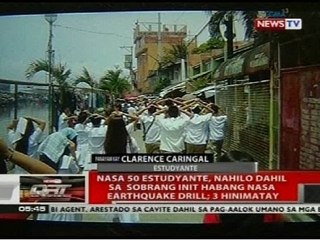 Nasa 50 estudyante, nahilo dahil sa sobrang init habang nasa earthquake and fire drill; 3 hinimatay