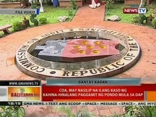 BT: COA, may nasilip na ilang kaso ng kahina-hinalang paggamit ng pondo mula sa DAP