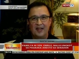 BT: Pamilya ni Sen. Enrile, nalulungkot sa pagkaka-aresto sa senador