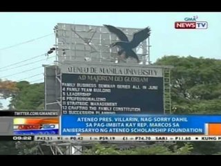 NTG: Ateneo Pres. Villarin, nag-sorry dahil sa pag-imbita kay Rep. Imelda Marcos