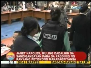 UB: Napoles, muling dadalhin sa Sandiganbayan para sa kanyang petisyong makapagpiyansa