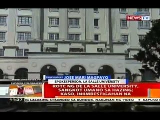 ROTC ng De La Salle University, sangkot umano sa hazing