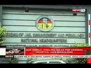 Download Video: Sen. Enrile, hiniling na sa PNP General Hospital siya makulong