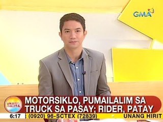 UB: Motorsiklo, pumailalim sa truck sa Pasay; rider, patay