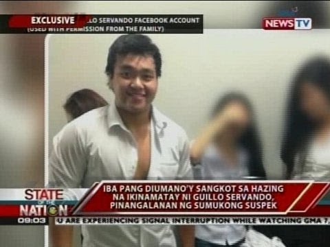 SONA:Iba pang sangkot sa hazing na ikinamatay ni Servando, pinangalanan ng sumukong suspek