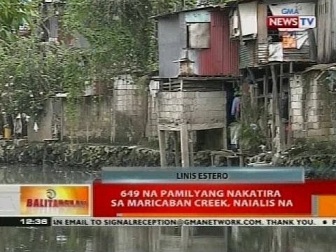 BT: 649 na pamilyang nakatira sa Maricaban Creek, naialis na