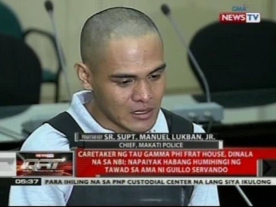 QRT: Caretaker ng Tau Gamma Phi frat house, dinala na sa NBI