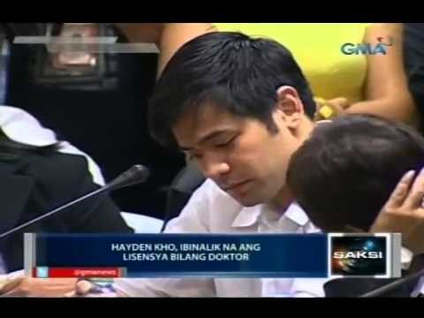 Saksi: Lisensya ni Hayden Kho Jr. bilang doktor, ibinalik na ng PRC
