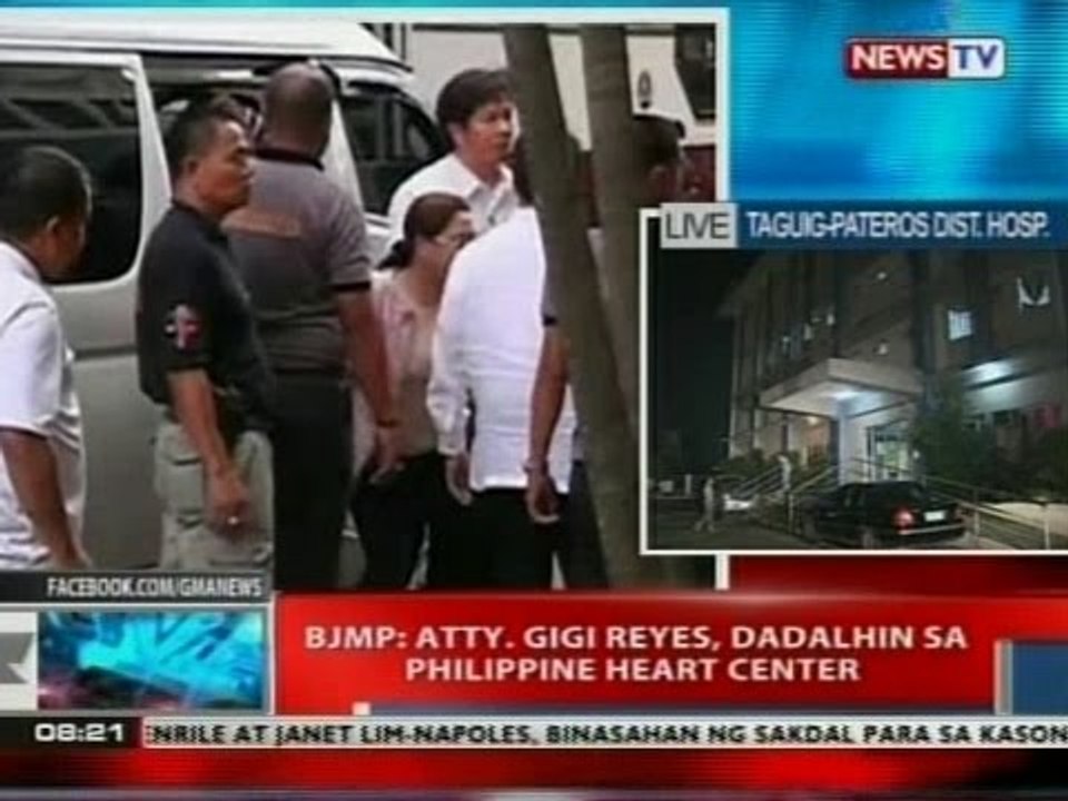 NTVL: BJMP: Atty. Gigi Reyes, dadalhin sa Philippine Heart Center
