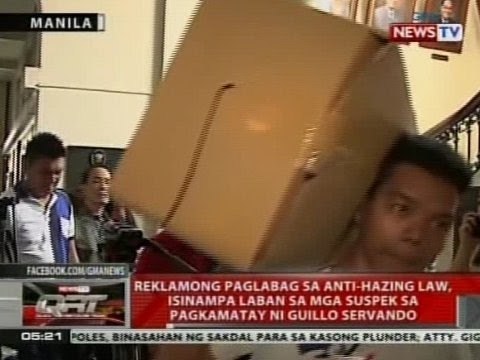 Rekalamong paglabag sa anti-hazing law, isinampa laban sa mga suspek sa hazing kay Servando