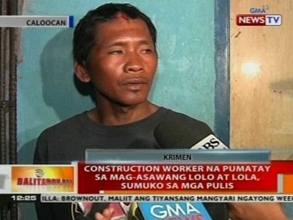 BT: Construction worker na pumatay sa mag-asawang lolo at lola sumuko sa mga pulis