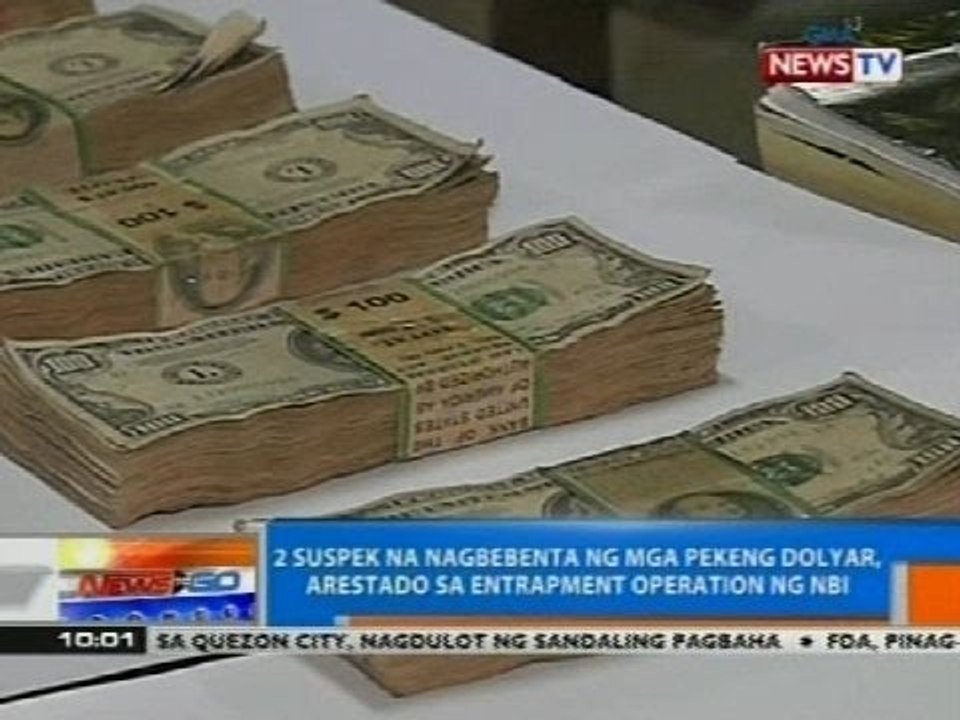 NTG: 2 suspek na nagbebenta ng mga pekeng dolyar, arestado sa entrapment operation ng NBI