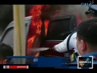 Saksi: Pagliyab ng pick-up truck sa Quezon City, posibleng dahil sa problema sa wiring