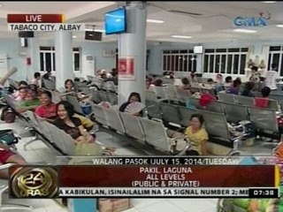24 Oras: Klase sa buong Albay, sinuspinde kanina bilang paghahanda sa bagyong Glenda