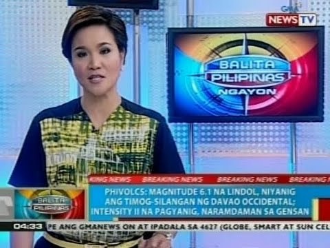 BP: Phivolcs: Timog-silangan ng Davao Occidental, niyanig ng magnitude 6.1 na lindol