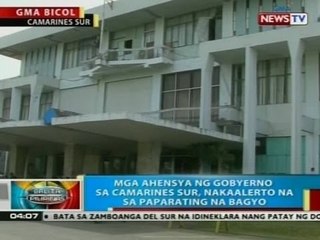 Tải video: BP: Mga ahensya ng gobyerno sa Camarines Sur, nakaalerto na sa paparating na bagyo