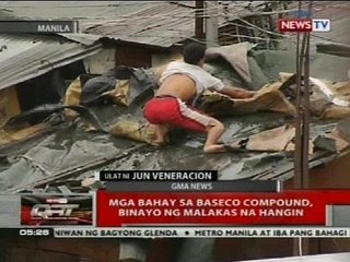QRT: Mga bahay sa Baseco Compound, binayo ng malakas na hangin