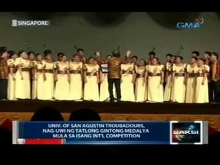 Univ. of San Agustin Troubadours ng Iloilo, nag-uwi sa int'l competition sa Singapore