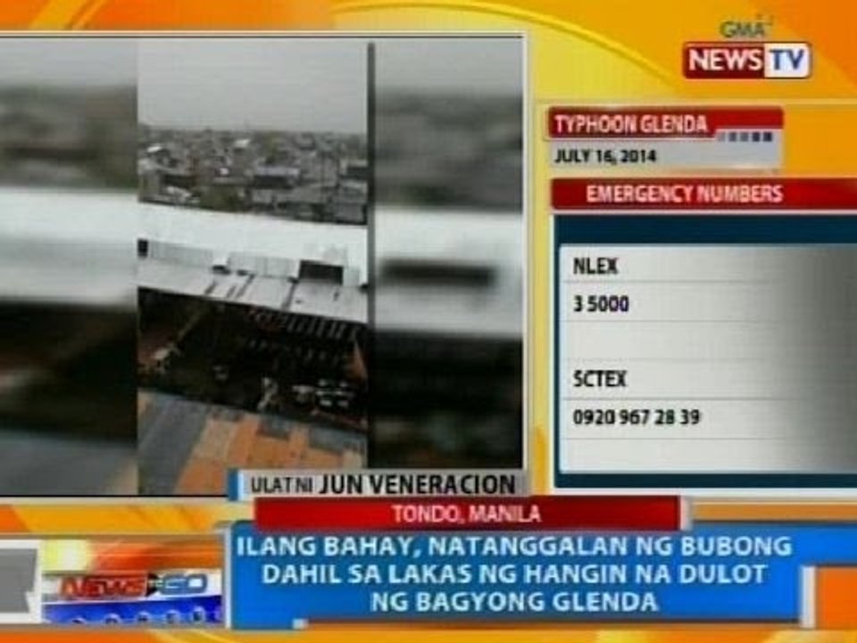 NTG: Bubong ng ilang bahay sa Tondo, natangay dahil sa lakas ng hangin