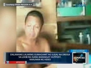 Saksi: Shabu session ng 2 lalaki sa loob ng barangay outpost sa Unisan, Quezon, nakunan ng video