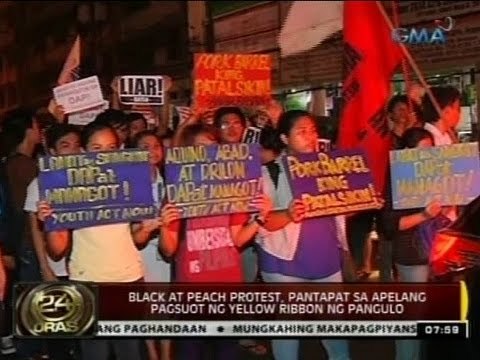 24Oras: Black at peach protest, pantapat sa apelang pagsuot ng yellow ribbon ng Pangulo