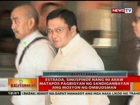 Estrada, sinuspinde ng 90 araw matapos pagbigyan ng Sandiganbayan ang mosyon ng Ombudsman
