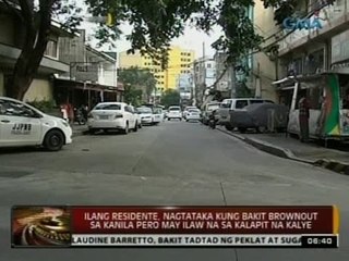 Ilang residente, nagtataka kung bakit brownout sa kanila pero may ilaw na sa kalapit na kalye