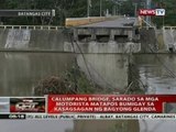 Calumpang Bridge, sarado sa mga motorista matapos bumigay sa kasagsagan ng Bagyong Glenda