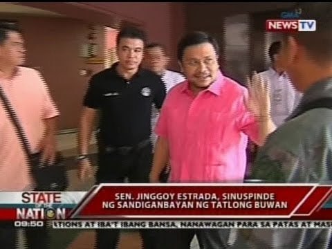 SONA: Sen. Jinggoy Estrada, sinuspinde ng Sandiganbayan ng tatlong buwan