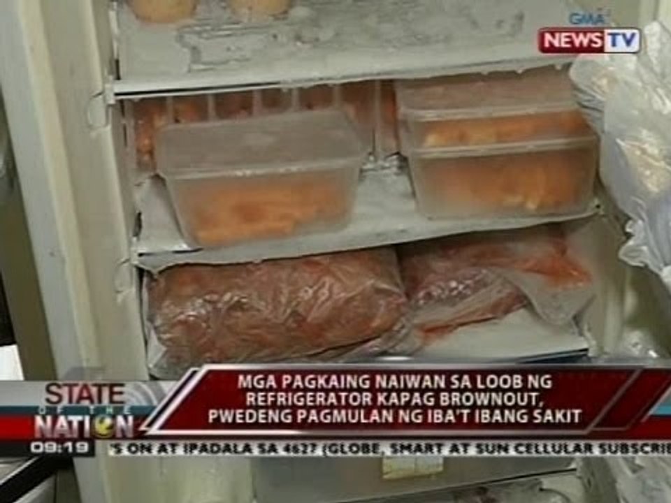 Mga pagkaing naiwan sa loob ng refrigerator kapag brownout, pwedeng pagmulan ng iba't ibang sakit
