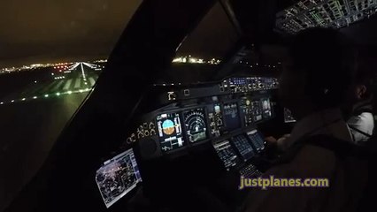 A380 Night Takeoff from London