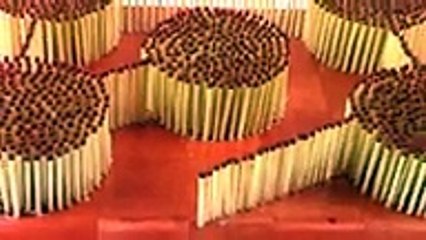 He Sets Up Matches In A Design. Now Watch What Happens When He Lights It…