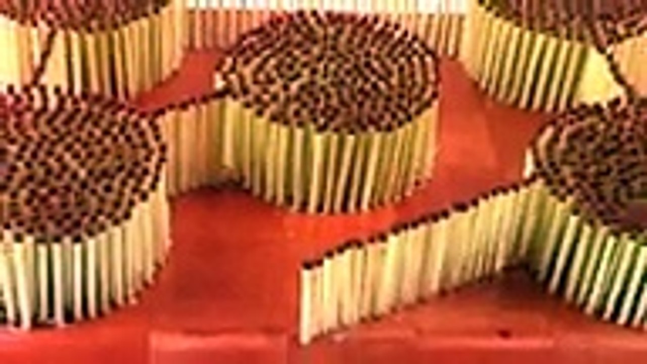 He Sets Up Matches In A Design. Now Watch What Happens When He Lights It…
