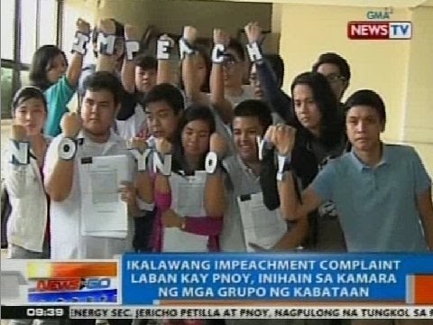 NTG: Ika-2 impeachment complaint vs. PNoy, inihain sa kamara ng mga grupo ng kabataan
