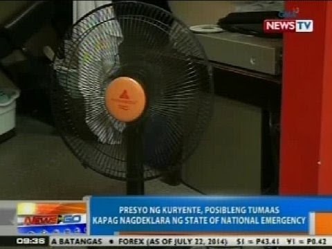 NTG: Presyo ng kuryente, posibleng tumaas kapag nagdeklara ng state of national emergency
