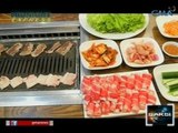 Samgyeopsal ng Korea, may inihaw na tatlong layers ng karne ng baboy na ibinalot sa lettuce