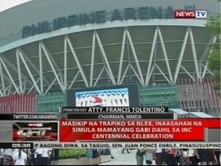 Masikip na trapiko sa NLEX, inaasahan na simula mamayang gabi dahil sa INC Centennial Celebration