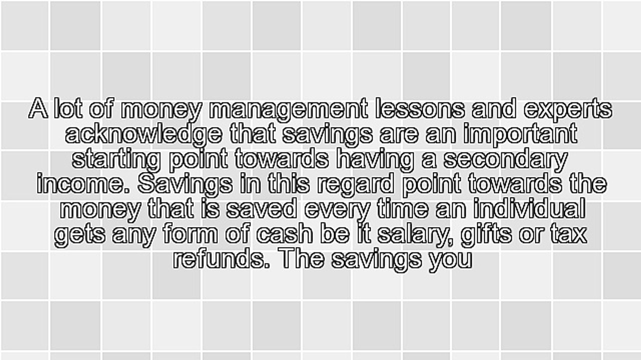 Importance of Savings As a Secondary Income