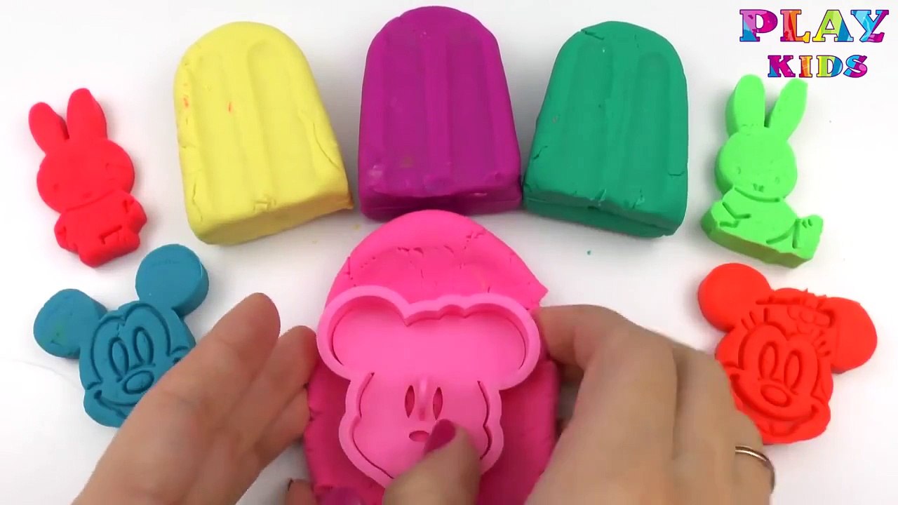 Learn colors Play Doh Ice Cream popsicles   Learn colors with Play Doh Mickey and Minnie M