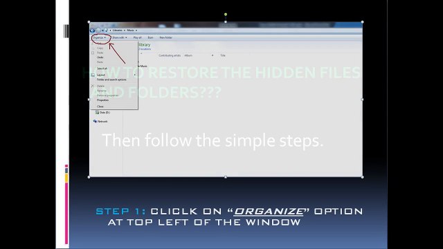 How to restore the hidden files or folders - Be Smart and Sharp