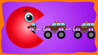 Learning Colors with Packman Cartoon Car Colours to Kids Children Toddlers Baby Play Video