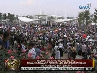 24 Oras: Milyun-milyung kaanib ng INC, ipinagdiwang ang kanilang sentenaryo