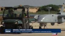 Israeli drone crash - IDF confirms : tactical Skylark UAV crashed on Lebanese territory