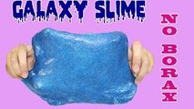 How to Make Glitter Galaxy Slime , DIY Galaxy Slime Without Borax