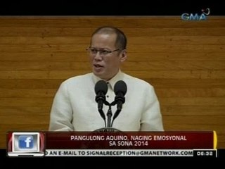 24 Oras: Pangulong Aquino, naging emosyonal sa SONA 2014